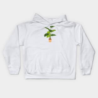 Potted Monstera Plant Orange Kids Hoodie